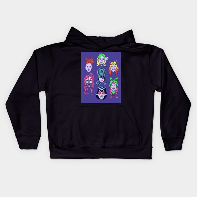 Punk Girls Kids Hoodie by funny_fuse